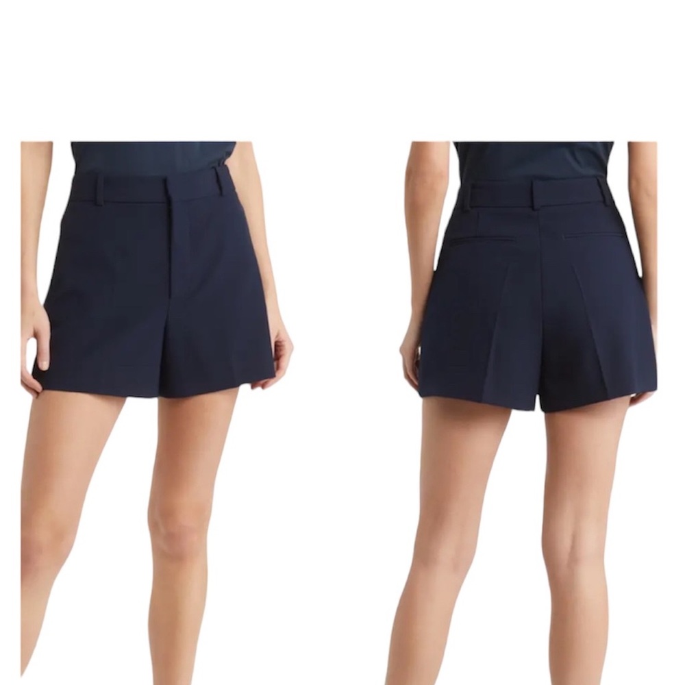 Tibi High Waist Blue Tailored Shorts